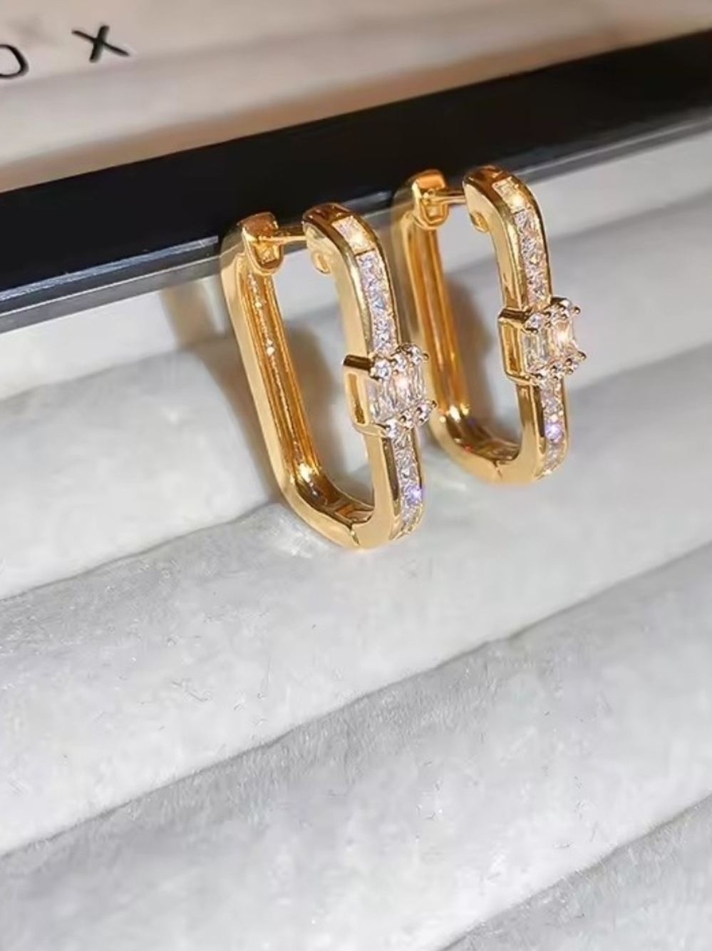 Gold Cubic Zirconia Huggie Hoop Earrings - Women's Jewelry
